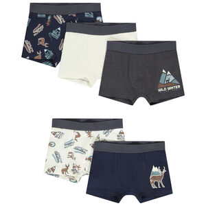 Lot de 5 boxers motifs cerf pour garçon 