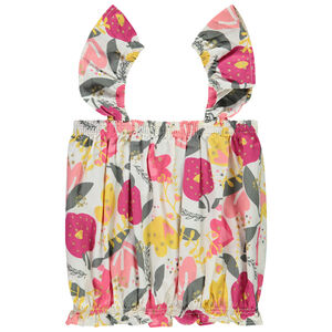 Top manches volantées imprimée fantaisie pour fille 