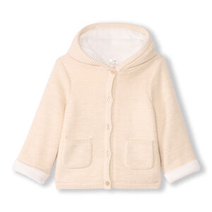 Veste à capuche en tricot avec broderie coeur pour bébé fille 