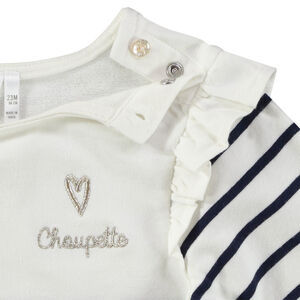 T-shirt manches longues esprit marinière pour bébé fille 