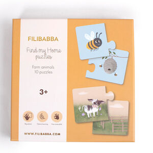 Puzzle set de 10 pièces "Retrouve ma maison" Animaux Ferme 3ans+ 
