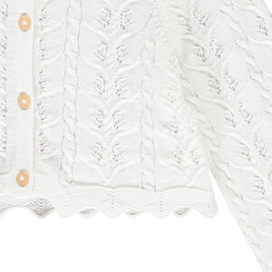 Gilet court en tricot ajouré pour bébé fille 