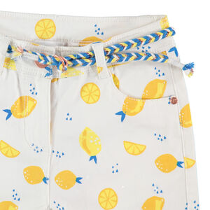 Pantacourt en twill imprimé all-over avec ceinture en cordelette 