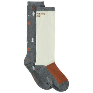 Lot de 2 paires de chaussettes hautes fantaisie pour garçon 