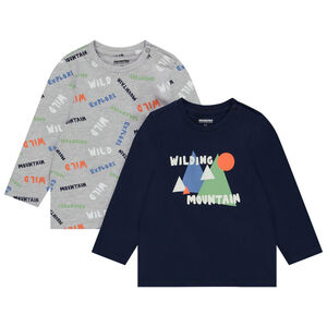 Lot de 2 t-shirts manches longues fantaisie pour bébé garçon 
