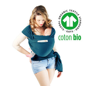 Echarpe de portage en coton - Bleu Rétro 