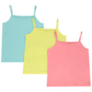 Lot de 3 débardeurs unis à fines bretelles pour enfant fille 