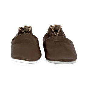 Chaussons souples 0-3M en cuir Babysoft Marron 
