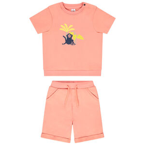 Ensemble 2 pièces en molleton print singe pour bébé garçon 