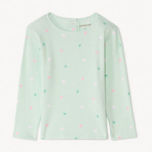 T-shirt manches longues côtelé et imprimé pour bébé fille 