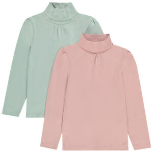 Lot de 2 sous-pulls unis à col roulé pour fille 