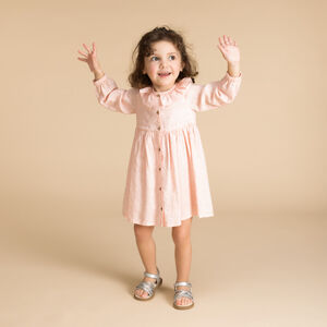 Robe manches longues imprimé tacheté pour bébé fille 