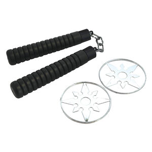 Set jouets nunchaku et étoiles ninja factices 