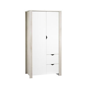 Armoire 2 portes/2 tiroirs Tipee - Blanc 