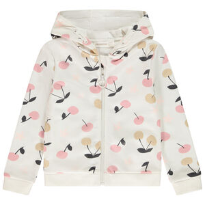 Gilet à capuche en molleton imprimé fantaisie pour fille 