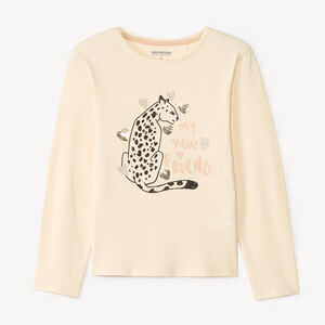 T-shirt manches longues print léopard pour fille  