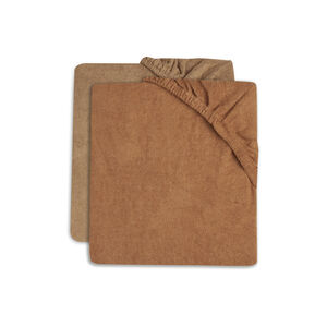 Lot de 2 housses de matelas à langer 50 x 70 cm Caramel/Biscuit 