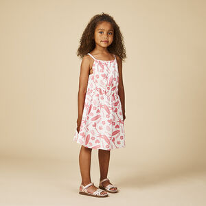 Robe en seersucker imprimé exotique pour fille 
