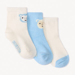 Lot de 3 paires de chaussettes motifs singe pour bébé garçon 
