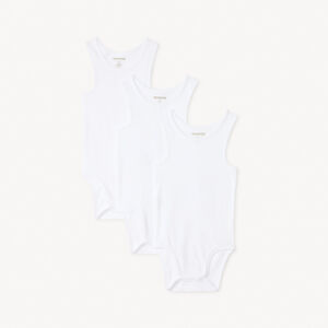 Lot de 3 bodies uni en maille côte pour bébé garçon 