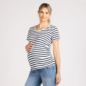 T-shirt de grossesse manches courtes à rayures 