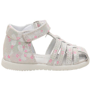 Nu-pieds en cuir à petit motif floral pour bébé fille 
