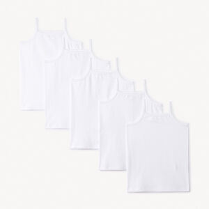 Lot de 5 maillots de corps débardeurs unis pour fille 