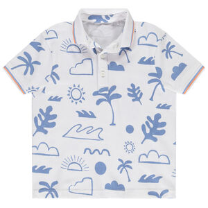 Polo manches courtes imprimé île pour garçon  