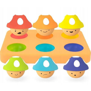 Jouet 1er Age - petits champignons maliceux colorés à trier 