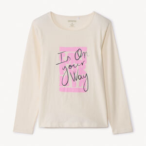 T-shirt manches longues à print pailleté pour fille 