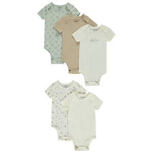 Lot de 5 bodies manches courtes fantaisie pour bébé 