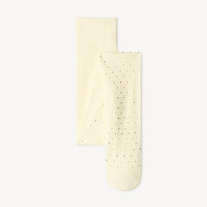 Paire de collants fins à pois dorés pour fille 