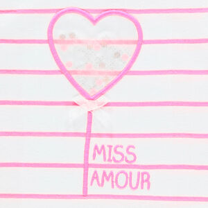 T-shirt manches courtes rayé à motif fantaisie ludique 