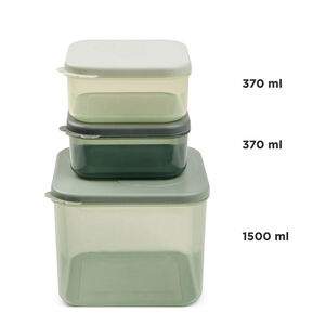 Boîtes de conservation 3 pièces L - Elphee Vert 