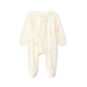 Dors-bien en velours imprimé montgolfières pour bébé fille prématurée 