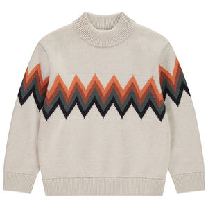 Pull à col montant et motif en jacquard pour garçon  