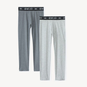 Lot de 2 caleçons longs unis pour garçon 