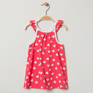 Robe imprimée à bretelles volantées pour bébé fille 