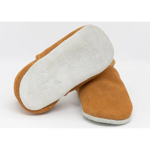 Chaussons souples 3-6M en suède Babysoft Vison 