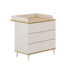 Commode Hazel + plan à langer Cashmere Beige / Chêne montana 