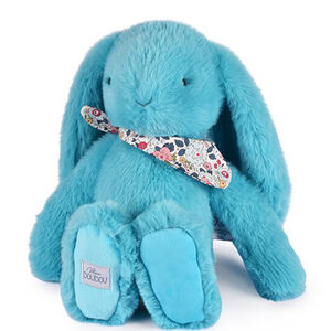 Peluche Lapin Fleurette 35cm Turqouise 