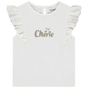 T-shirt manches courtes brodées à print pailleté pour bébé fille 