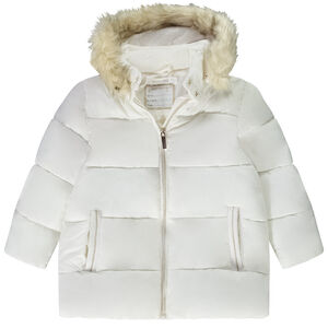 Doudoune longue à capuche en toile pour fille 