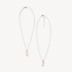 Lot de 2 colliers moitié de cœur irisé pour fille 