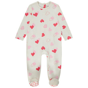Dors-bien imprimé cœurs pour bébé fille avec ouvertures différentes selon l'âge 