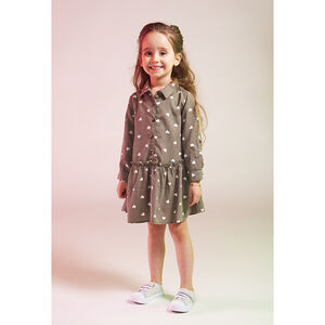 Robe manches longues en lyocell imprimé cœurs pour fille 