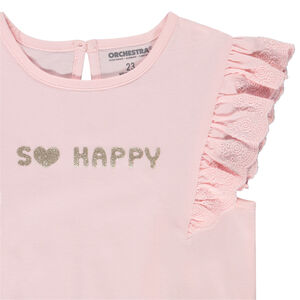 T-shirt manches courtes en broderie anglaise pour bébé fille 