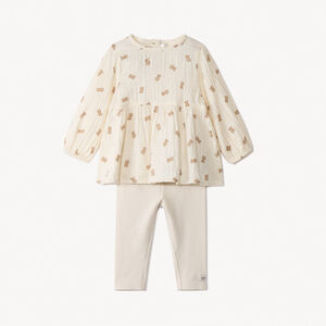 Ensemble 2 pièces motif oursons pour bébé fille 