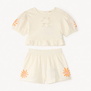 Ensemble court 2 pièces en seersucker pour fille 