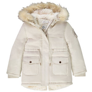 Parka déperlante à capuche effet fourrure pour fille 